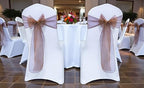 MDS Pack of 250 PCS Organza Chair Sashes Wider Dining Chair Bows Ribbon Tie Back for Wedding Party Birthday Bridal Shower Reception Event Banquet Home Chair Cover Decoration - Coffee - Image 2