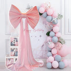 Large Pink Bow Birthday Decorations, 32'' x 71'' Big Bow Themed Backdrop Room Wall Decor Wedding Engagement Bachelorette Baby Shower Bridal Christmas Tree Decoration (Large) - Image 6