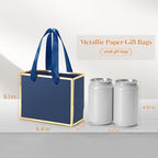 EQOREIIN 50 Pcs Metallic Paper Small Gift Bags with Handles & Tissue Paper - Image 2