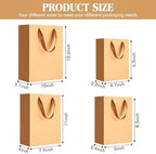 PerKoop 40 Pack Kraft Gift Bags with Handles 4 Sizes,Vertical,Brown - Image 2