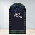 Green Tartan Plaid Bear Baby Shower Party Arch Backdrop Cover 6.6ft by Unknown