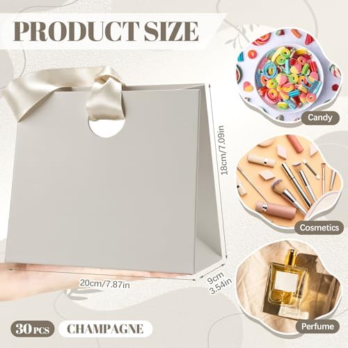 Feifeiya 30 Pcs Small Champagne Gift Bags with Ribbon Handle - Image 2