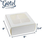 24-Ct White Treat Boxes, 6x6x2.4in, Window & Dividers - Image 5