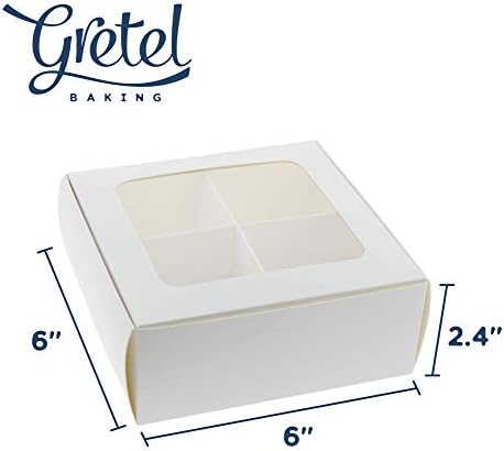 24-Ct White Treat Boxes, 6x6x2.4in, Window & Dividers - Image 5