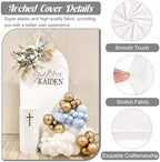 Metal Arch Stand and Cover Set,1 White Spandex Fitted Backdrop with 1 Gold Wedding Arched Stand Frame for Parties Birthday Baby Shower Bridal Banquet Decoration (6.6FT) - Image 3