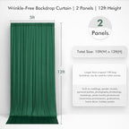 10x12 Forest Green Backdrop Curtain for Wedding Party 2 Panel 5×12FT Tall - Image 6