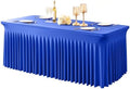 1 Pack Royal Blue Spandex Tablecloths for 6 Foot Rectangle Tables by PartyTalk
