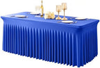1 Pack Royal Blue Spandex Tablecloths for 6 Foot Rectangle Tables by PartyTalk