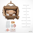 Diaper Bag Backpack, Multifunction Diaper Bag with Changing Station, Stylish Baby Bags, Large Unisex Diaper Backpack for Mom and Dad, Baby Registry Search, Portable Changing Pad – Coffee Brown - Image 4