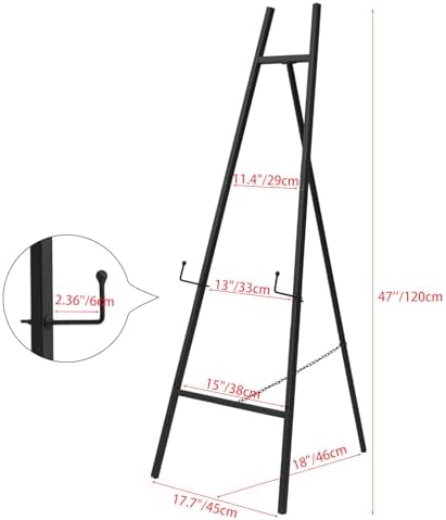 Heavy Duty Large Easel Stand for Mirror Display Wedding Sign(Black 47'') - Image 5