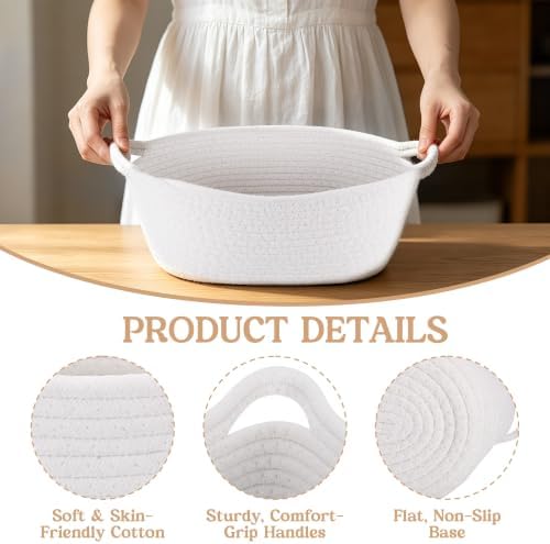 TranRantic 8 Pcs Woven Gift Baskets with Wrap and Ribbons - Image 4