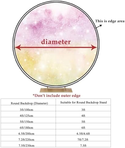 7.2x7.2ft Elephant Baby Shower Round Backdrop Watercolor Pink Floral Photography Background Circle Backdrop Cover Girls Birthday Newborn Gender Reveal Party Decoration Banner Photo Booth Props - Image 6