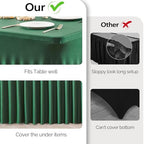 Wish Care 6 Pack Hunter Green Stretch Spandex Table Clothes for 4 Foot Rectangle Tables, 4FT Wrinkle Free Fitted Tablecloths Ruffles Design Table Cover for Party, Banquet, Wedding and Events - Image 7
