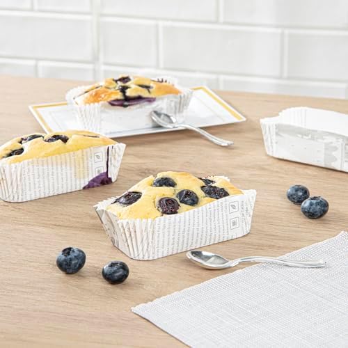 Restaurantware 5 oz Paper Elliptical Newsprint Large Baking Cup, 200 Pack - Image 4