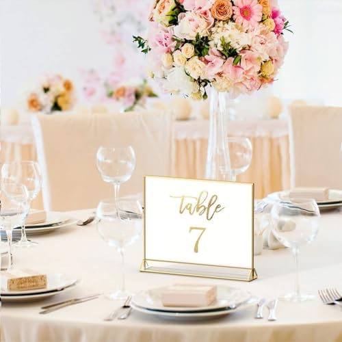 NIUBEE 8.5x11 Acrylic Sign Holder,Picture Frame,Wedding Table Numbers,6pack - Image 3
