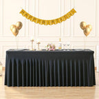 6 Pack 6ft Black Spandex Table Cloths for Rectangle Tables Wrinkle Free Black Rectangle Tablecloths, Stretch Fitted Table Cover with Skirt for Wedding Birthday Party Banquet Baby Shower Buffet Event - Image 2