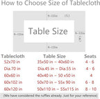 Taupe White Gingham Ruffle Tablecloth Square 60"x60" - Image 2