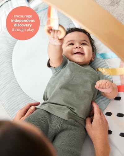 Skip Hop Baby Play Gym Montessori-Inspired 3-in-1 Sensory Tummy Time Activity Mat with 25+ Developmental Activities 4 Toys and 5 Parent Guide Cards with Stage-Based Activities Discoverosity Age 0-2y - Image 7