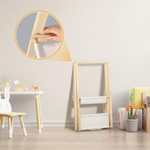 Foldable Double Layered Baby Closet Organizer Wooden Rack Hangers - Image 4