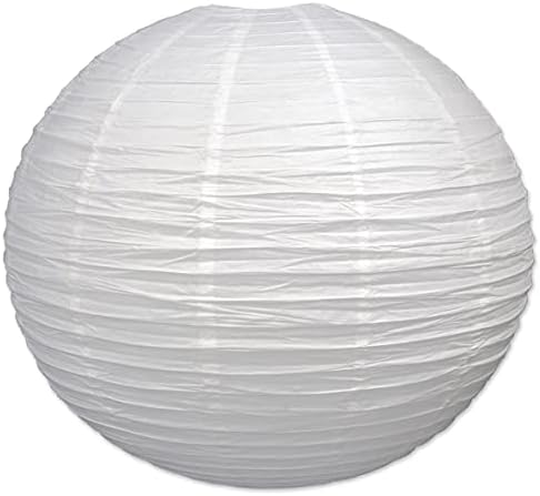 Beistle White Jumbo Paper Lantern Hanging Decoration for Weddings, Bridal Showers, Graduation Parties by Beistle