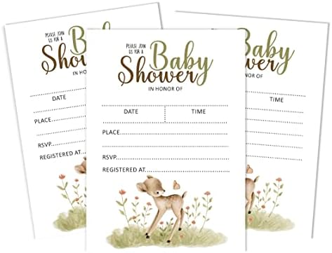 Pack of 30, Boy/Girl Baby Shower Party Collection, Baby Shower Invitation Cards, Fill in the Blank Invites WIth Envelopes, Cute Animals Theme Party Supplies - Image 6