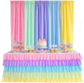 Tingjoo 6 Pack Pastel Rainbow Party Backdrop Decorations by Tingjoo