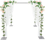 10ft x 10ft x 10ft Adjustable 4 Post Hardware Kit, Heavy Duty Backdrop Canopy Kit, Outdoor Wedding Arch Backdrop Stand for Party Birthday Ceremony Event Decorations, Silver by Unknown