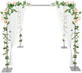 10FT Adjustable 4 Post Wedding Canopy Frame Kit, Heavy Duty Wedding Backdrop Stand Support Syestem, Canopy Chuppah Mandap Hardware Kit for Birthday Photo Booth Baby Shower Party Decorations by KONGKUNI