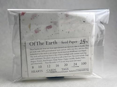 Of The Earth Handmade Paper - Wildflower Seed Paper Folding Escort Card - Place Card/Name Card/Gift Card - 3.5" x 4" - Set of 24 (24s Pink Petal) - Image 2