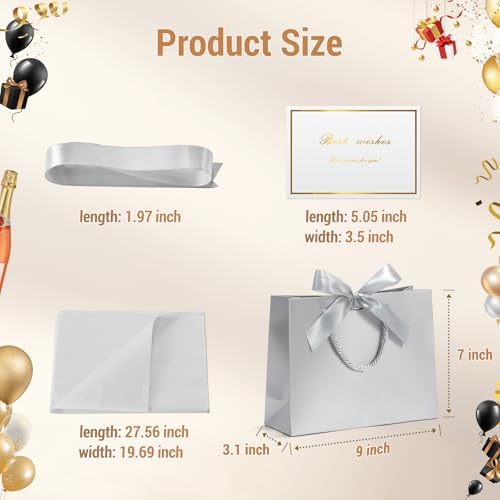 DOYIDE 30 Pack Gift Bags Medium Size with Ribbon &Tissue Paper, 9"x7"x3.1" - Image 3