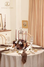 TINGE TIME 25pcs Artificial Wedding Flower Combo, Rose Peony Mocha Brown - Image 2