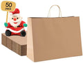 METRONIC Gift Bags with Handles,16x6x12 Recyclable Brown Paper Bags 50Pcs by METRONIC