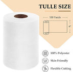 3PCS Glitter Tulle & Solid Color Tulle Roll Bundle (White & Red & Green) - Image 2