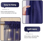 10x10ft Navy Blue Tulle Backdrop Curtains with Lights String for Parties,Wrinkle Free Sheer Curtain with Lights Wedding Photo Backdop Drapes for Baby Shower Birthday Party Photography Home Decorations - Image 4
