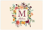 Andaz Press Custom Personalized Disposable Paper Placemats, 12 x 18 Inch, Set of 25, Ivory Floral Monogram, Tableware, Dining, Table Setting for Wedding, Bridal Shower, Baby Shower, Party, Holiday by AndazPress