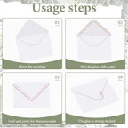 50Pcs 5x7 Inch Invitation Envelopes Set,150GSM Dusty Blue V-Flap Greeting Card Envelopes, Gift Card Sleeves for Mailing Wedding Baby Shower Birthday (Pack of 2) - Image 7