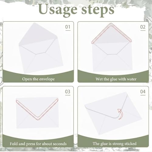 50Pcs 5x7 Inch Invitation Envelopes Set,150GSM Dusty Blue V-Flap Greeting Card Envelopes, Gift Card Sleeves for Mailing Wedding Baby Shower Birthday (Pack of 2) - Image 7