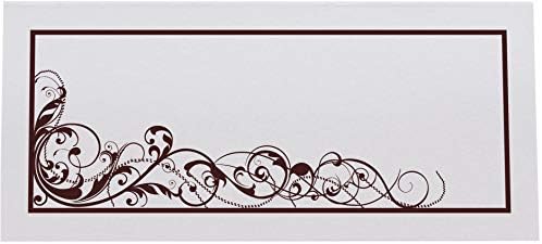 Scribble Vintage Swirl Place Cards, Chocolate, Set of 150, Pre-cut and Scor - Image 3