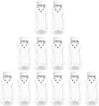 8 Ounce Plastic Squeezable Honey Bears with Sealable Flip Top Lids - BPA Free, Hand Wash Only (White, 12 Pack) by CLEARVIEWCONTAINERS