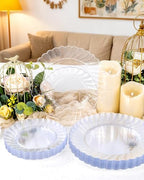 YOUBET 60PCS Clear Scalloped Plastic Plates for Party Wedding - Image 4