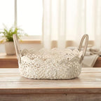 Wenqik Beige Bobo Lace Woven Basket Crochet Basket Nursery Storage - Image 5