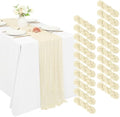 20 Pack Cheesecloth Table Runner 17 x 108 Inch, Ivory by REWOMC