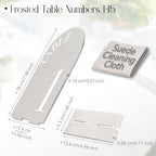 5"x7" Frosted Arched Wedding Table Numbers 1-15 with Stands - Image 2
