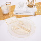 WDF 360 Gold Plastic Silverware - Disposable Gold Glitter Cutlery - Plastic Silverware inluding 120Forks, 120 Spoons, 120 Knives for Wedding/Baby Shower/Birthday - Image 6