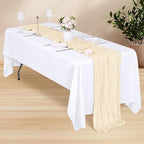 14 Pack Ivory Cheesecloth Table Runner 17x108 Inch Semi Sheer Boho Gauze Cheese Cloth Fabric Table Runners, for Wedding Party Baby Shower Birthday Home Decor Garden Farmhouse - Image 3