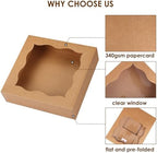 Moretoes 25pcs Pie Boxes, 12x12x3 Inch Auto-Popup Brown Bakery Boxes - Image 4