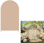 Happy Bee Days Celebration Brown Solid Arch Backdrop Stand Covers Sweet Bees Yellow Party Decorations 2.5x6ft Arches Backdrop Fabric Cover Supplies Kids Baby Shower Decors - Image 2