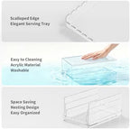 Acrylic Buffet Risers, Food Risers for Buffet Table, Clear Acrylic Risers Display Stand with U Shaped for Catering Supplies, Scalloped Acrylic Serving Tray for Cupcake, Dessert and Party (Clear 4 PCS) - Image 6
