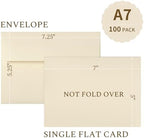 Goefun 5x7 Invitation Bundle - 100 Sheets 5x7 Cream Blank Flat Note Cards & 100 Sheets Cream A7 Self-Seal Envelopes & 120 Sheets 115GSM Floral Vellum Jackets for Wedding, DIY & Parties - Image 3