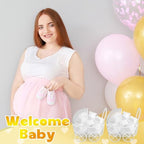 Threehoney 24 Pcs Baby Shower Mini Carriage Decoration White Goose Color Metal Wired Fillable Candy Stroller Baby Shower Table Centerpiece for Guest Gender Reveal Wedding Party Favor Gift - Image 4